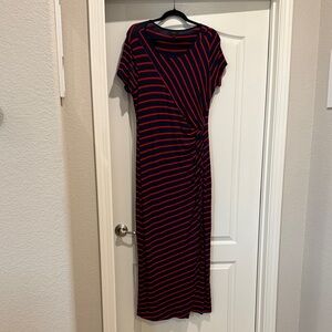 Never worn! Striped Twist-Detail Maxi Dress in Navy & Red